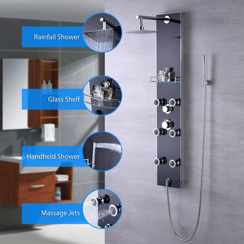 Luxier 51" MultiFunction Pressure Balanced Rainfall Shower Panel System & Reviews Wayfair